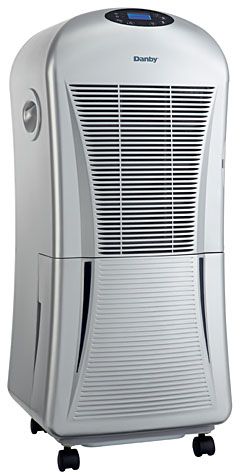 DANBY 55 PINT QUIET 2 SPEED FAN DEHUMIDIFIER WITH 1200 WATT HEATER 