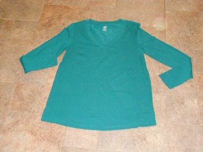 NWT Duo Maternity LS Teal Green T Shirt Top S L  