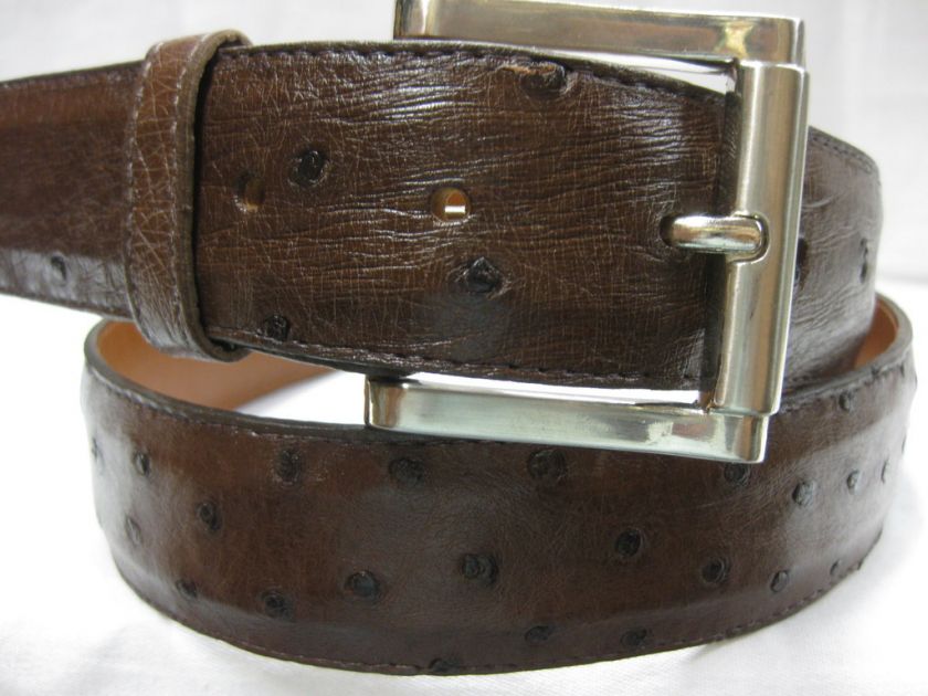 GENUINE OSTRICH SKIN BELT 1 1/2 INCH 1.5 FULL QUILL  