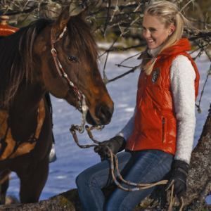 MOUNTAIN HORSE Regal Down Vest   White, Orange, Black & Red    