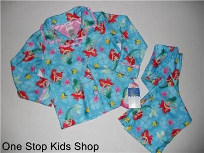 THE LITTLE MERMAID 4 6 8 10 Pjs Set PAJAMAS Shirt Pants Disney 