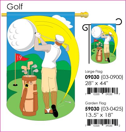 18 X 13 GOLF GOLFER OUTDOOR GARDEN FLAG  