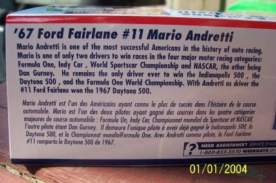 Monogram 85 4895 1967 Ford Fairlane #11 MARIO ANDRETTI  