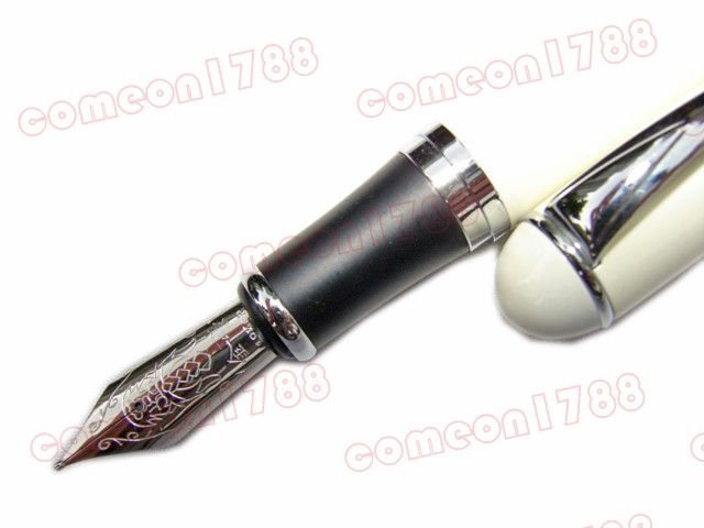 NJ79 JINHAO 750 MILK WHITE MEDIUM NIB FOUNTAIN PEN  