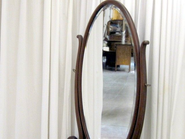 Antique Mahogany Princess Dresser w Full Length Mirror  