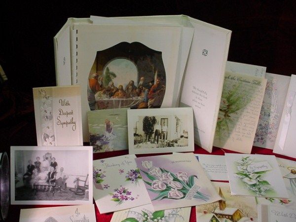 BIG FUNERAL LOT Vintage 1956 Death SYMPATHY CARDS Mortuary Book TEXAS 