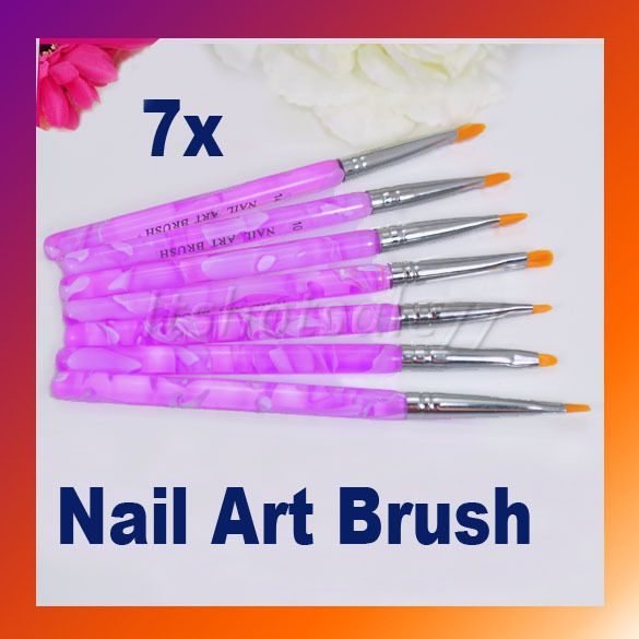 7pcs Nail Art Gel Design Painting Pen Polish Brush Set  