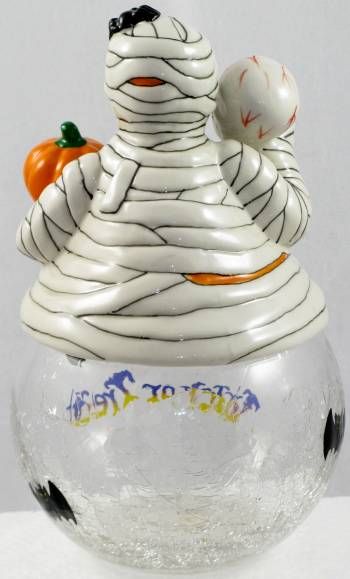 HALLOWEEN ADORABLE KURT ADLER MUMMY CANDY DISH, NIB  