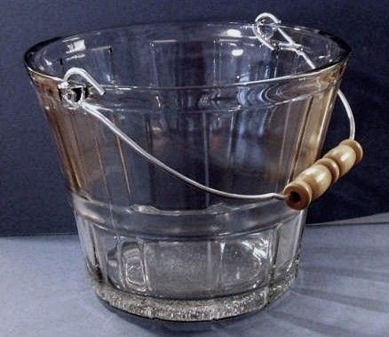 Anchor Hocking Ice Bucket   Basket   Very Nice  