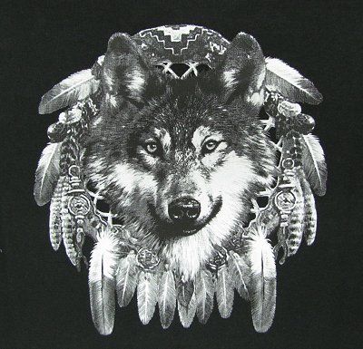 INDIAN TRIBAL STYLE WILD WOLF MOON WEREWOLF T SHIRT 122  