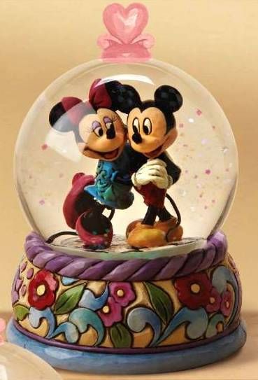 2009 JIM SHORE Spring Jitterbug MICKEY & MINNIE H20BALL  