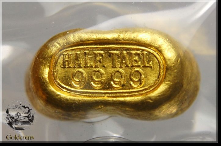 HONG KONG 1/2 Boat Tael 18.69 g. British colony.Gold  