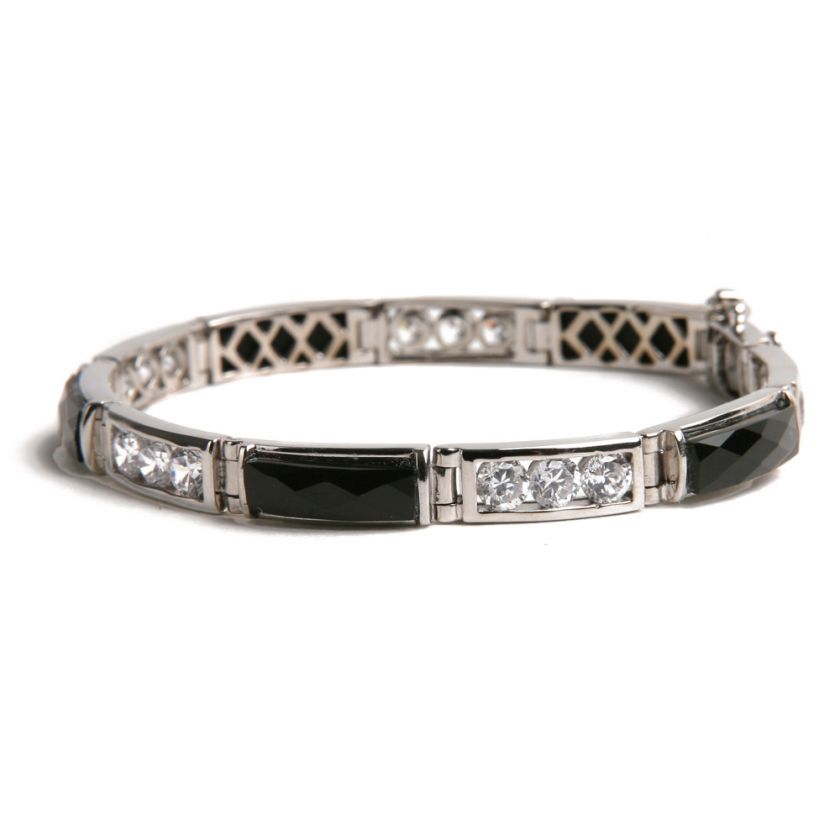 23ct Black Onyx Sterling Silver Bracelet  