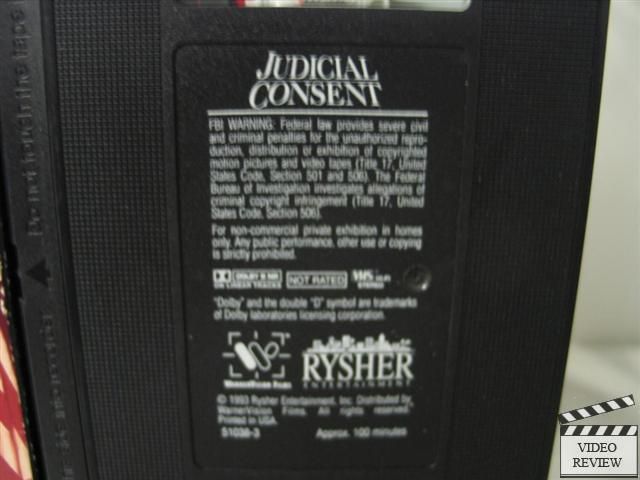 Judicial Consent VHS Bonnie Bedelia, Will Patton 085365103832  