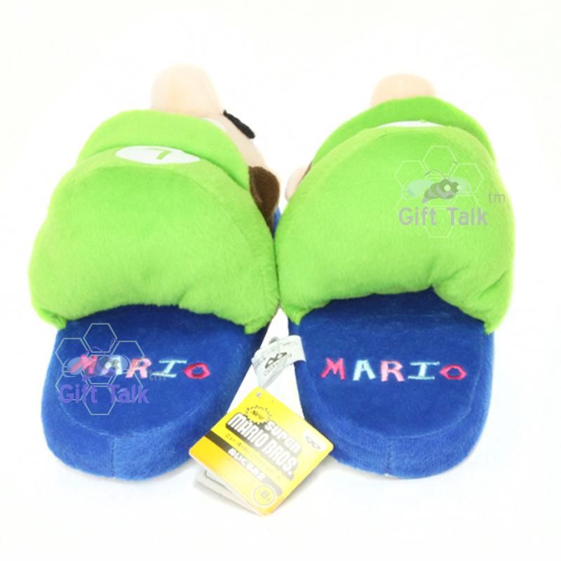 Super Mario Bros Kids Luigi Grn Plush Slipper Slippers  