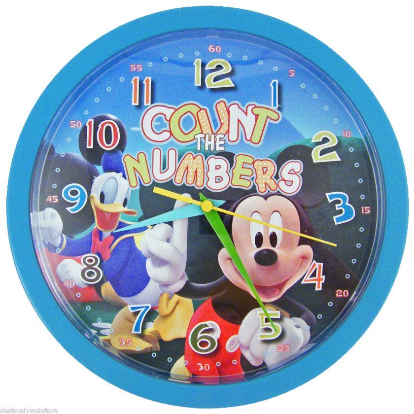 NEW Disney Mickey Mouse Counting Kids Wall Clock 10  