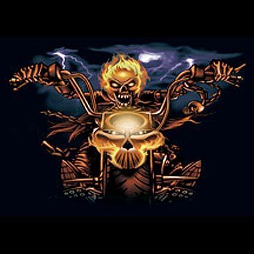 SKELETON & MOTORCYCLE FLAMES BIKER TATTOO T SHIRT NEW  