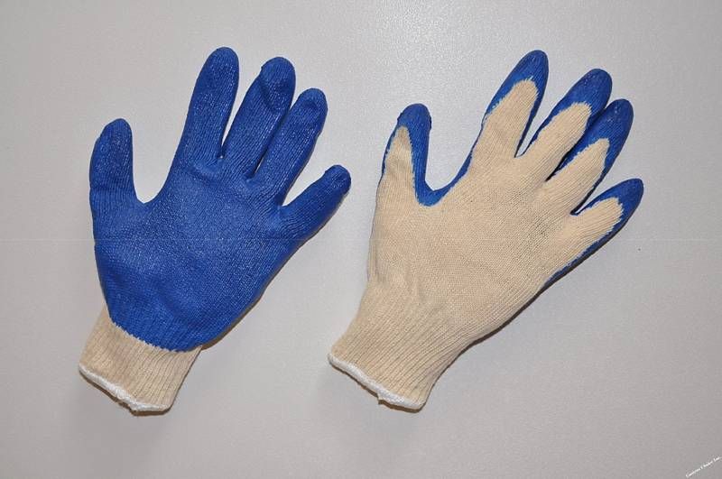 10 Pairs Cotton Blue Latex Coated Palm Work Gloves L  