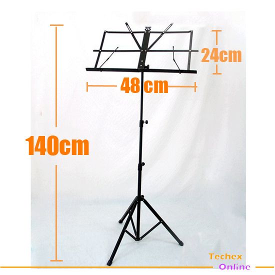   Heavy Adjustable Folding Duty Music Sheet Stand Black with Bag  