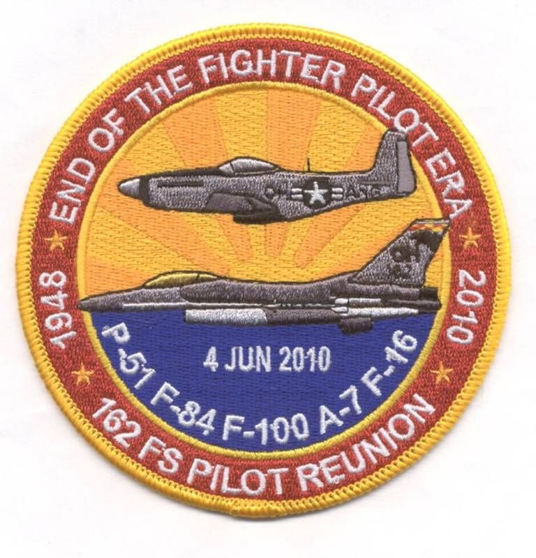 162nd FS END OF THE FIGHTER PILOT ERA F 16 patch  