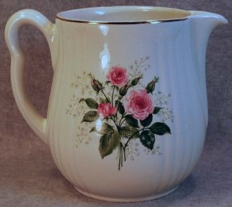 VINTAGE HALL HEATHER ROSE MED MILK PITCHER UTILITY JUG  