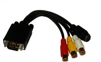 PC VGA to S Video AV RCA TV Out Converter Adapter Cable  