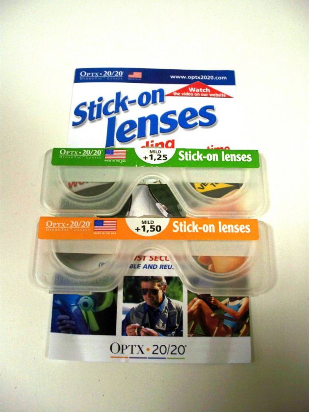   HydroTac Lens Stick on Reading Bifocals Low Vision 1.25 +1.50 Glasses