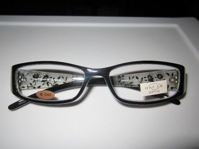   la Renta Eyewear Readers Glasses +2.00 Black Matching Case  FREE Gift