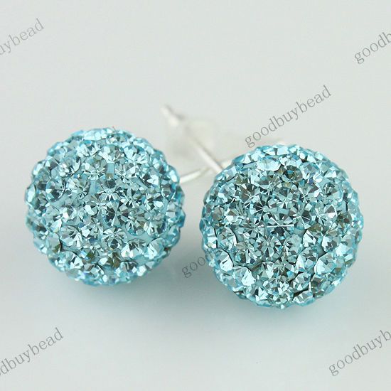   CZECH CRYSTAL 925 STERLING SILVER FASHION STUD EARRINGS 10MM  