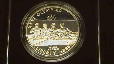   Olympics Commemorative Silver Dollar Rowing Proof HARD TO FIND  