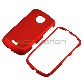 For Samsung Droid Charge Red Rubber Hard Case Cover+Car Charger+Screen 