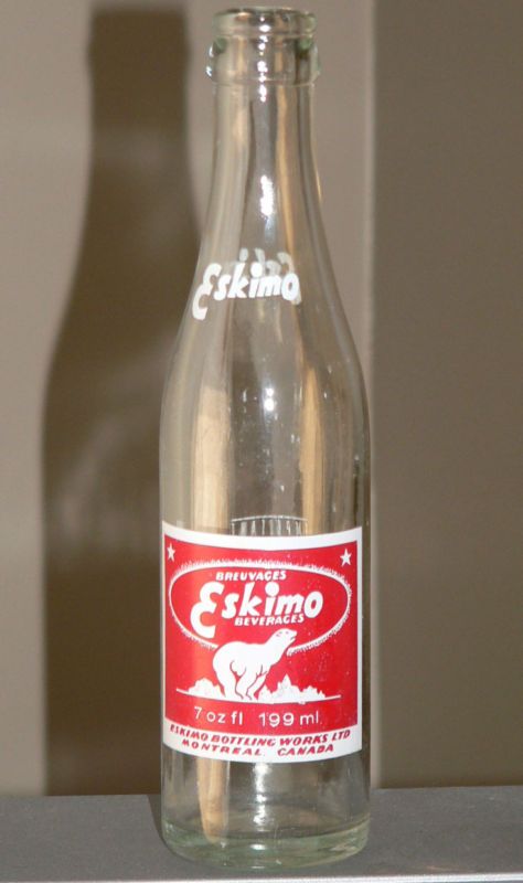   ESKIMO 7oz ACL MONTREAL, QUEBEC soda pop bottle   