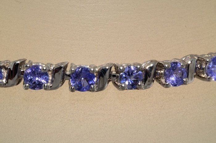 500 4.00CT TANZANITE TENNIS BRACELET ROUND CUT WOW  