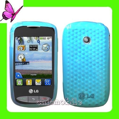 BLUE TPU Gel Skin Case Cover 4 NET 10 TRACFONE LG 800G  