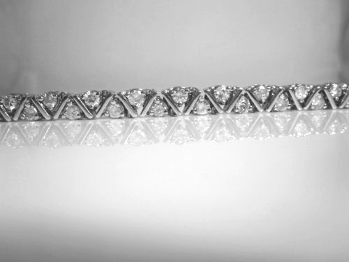   CARAT WHITE F G DIAMOND TWO ROW 14K TENNIS BRACELET 20.5 GRAMS  