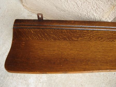 Antique English Tiger Oak Wall Shelf Coat Plate Hat Rack Bookshelf 