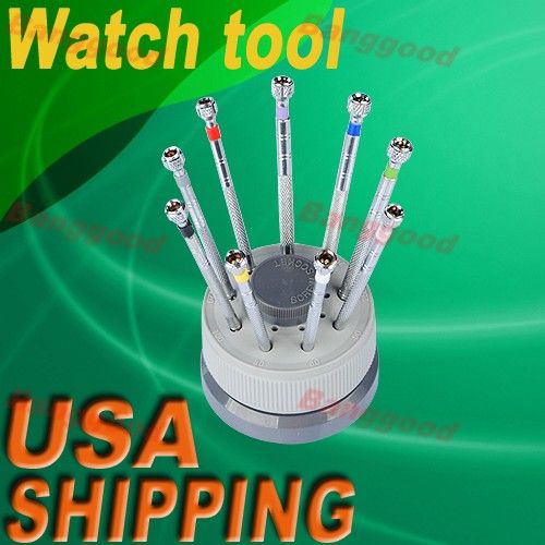 9pcs 0.5mm 2.5mm Watch Repair Screwdriver Tools Set Kit  